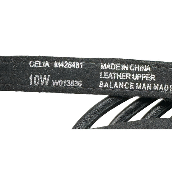 Munro Celia Slingback Sandal Black Leather Tubular Straps Womens 10W New $175 - Picture 7 of 8